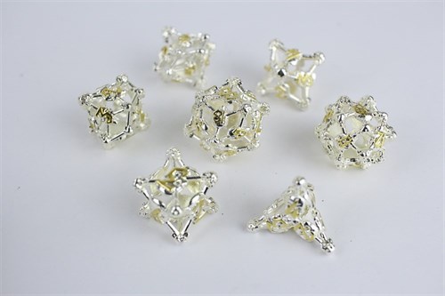 7-Piece Metal RPG Dice Set — Silver Skull - photo 29436