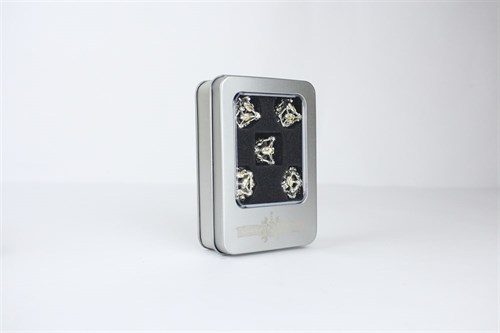 7-Piece Metal RPG Dice Set — Silver Skull - photo 29439