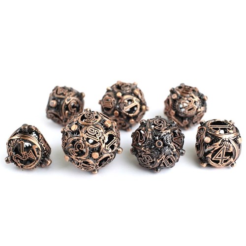 7-Piece Metal RPG Dice Set — Copper Basilisk - photo 29440