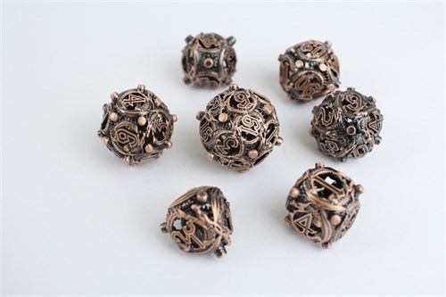 7-Piece Metal RPG Dice Set — Copper Basilisk - photo 29441