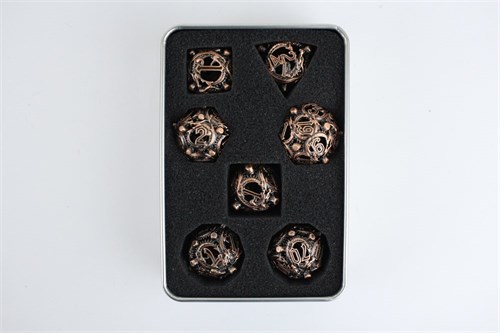 7-Piece Metal RPG Dice Set — Copper Basilisk - photo 29443
