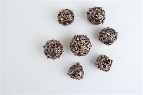 7-Piece Metal RPG Dice Set — Copper Basilisk - photo 29444
