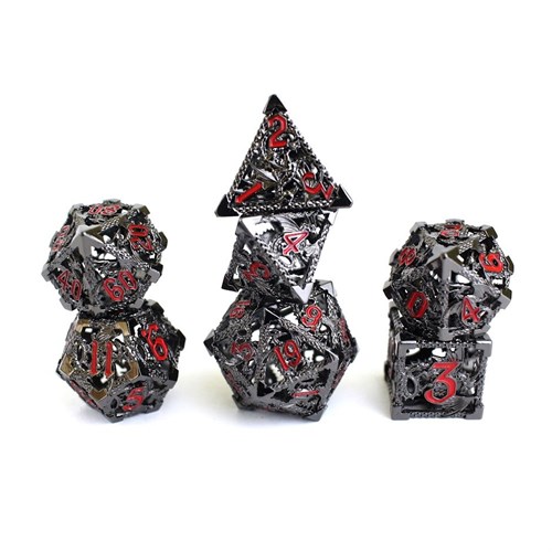 7-Piece Metal RPG Dice Set — Dark Dragon - photo 29445