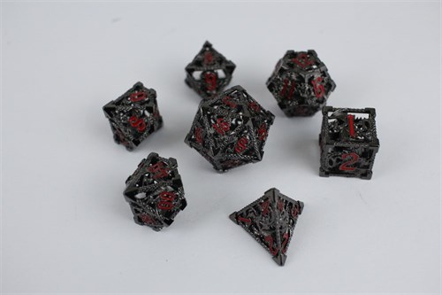 7-Piece Metal RPG Dice Set — Dark Dragon - photo 29446