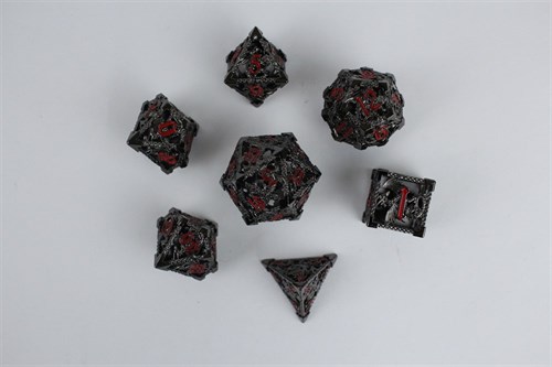 7-Piece Metal RPG Dice Set — Dark Dragon - photo 29447