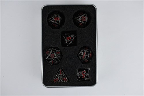 7-Piece Metal RPG Dice Set — Dark Dragon - photo 29448