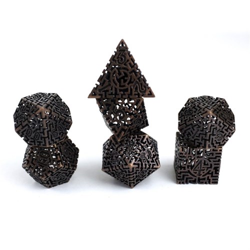 7-Piece Metal RPG Dice Set — Copper Labyrinth - photo 29450
