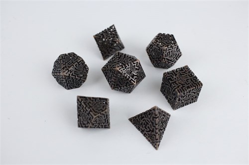 7-Piece Metal RPG Dice Set — Copper Labyrinth - photo 29451