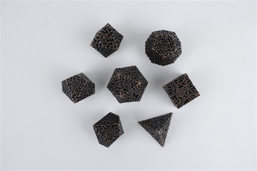 7-Piece Metal RPG Dice Set — Copper Labyrinth - photo 29452