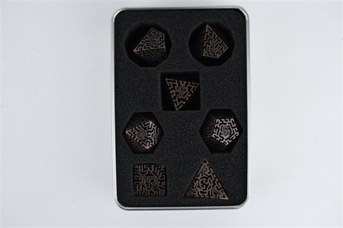 7-Piece Metal RPG Dice Set — Copper Labyrinth - photo 29453
