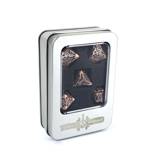 7-Piece Metal RPG Dice Set — Steampunk Bronze - photo 29457