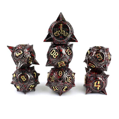 7-Piece Metal RPG Dice Set — Obsidian Hedgehog - photo 29460