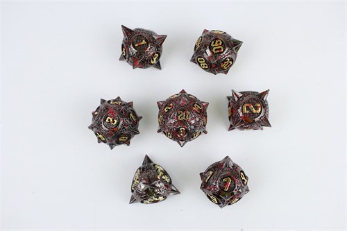 7-Piece Metal RPG Dice Set — Obsidian Hedgehog - photo 29461