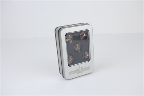 7-Piece Metal RPG Dice Set — Obsidian Hedgehog - photo 29464