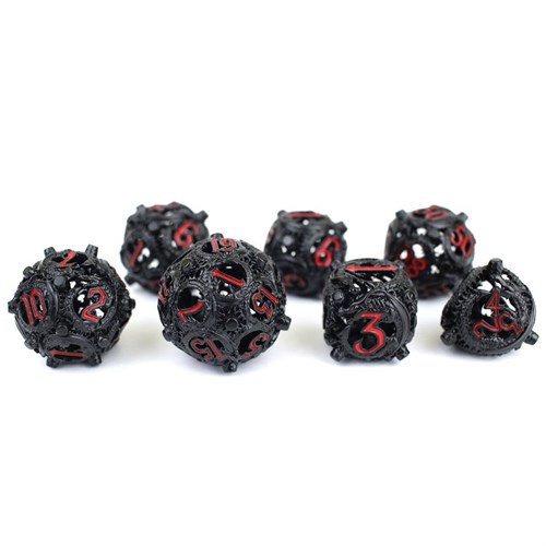 7-Piece Metal RPG Dice Set — Red Basilisk - photo 29465