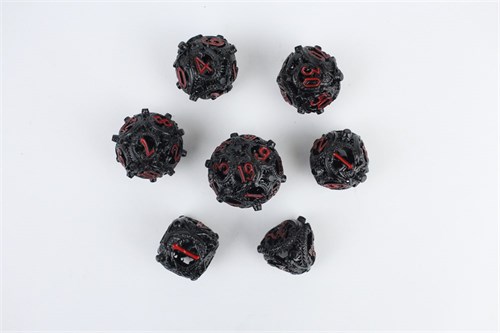 7-Piece Metal RPG Dice Set — Red Basilisk - photo 29467