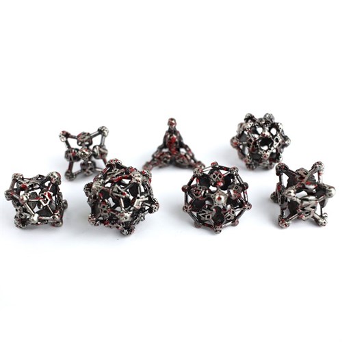 7-Piece Metal RPG Dice Set — Fierce Skull - photo 29470