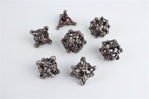7-Piece Metal RPG Dice Set — Fierce Skull - photo 29471