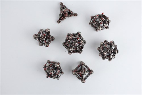 7-Piece Metal RPG Dice Set — Fierce Skull - photo 29472