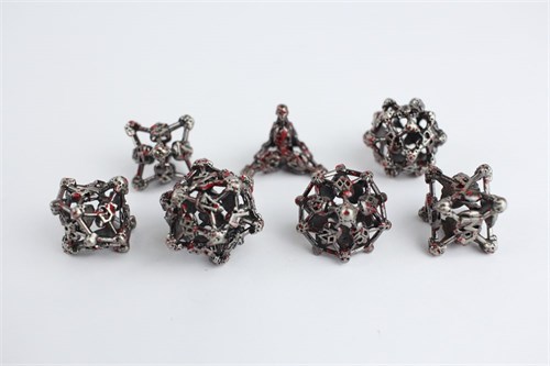 7-Piece Metal RPG Dice Set — Fierce Skull - photo 29473