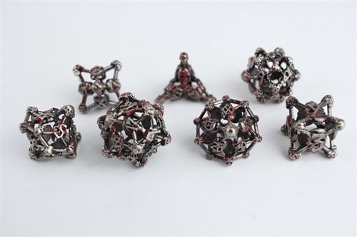 7-Piece Metal RPG Dice Set — Fierce Skull - photo 29474