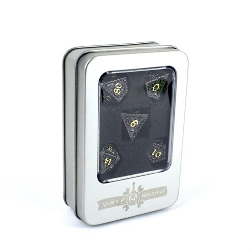7-Piece Metal RPG Dice Set — Dragon Silver - photo 29479