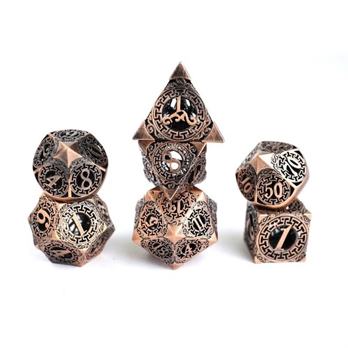 7-Piece Metal RPG Dice Set — Meander Bronze - photo 29507