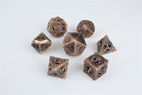 7-Piece Metal RPG Dice Set — Meander Bronze - photo 29508