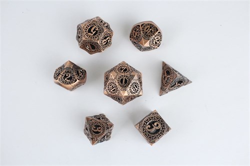 7-Piece Metal RPG Dice Set — Meander Bronze - photo 29509
