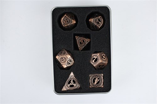 7-Piece Metal RPG Dice Set — Meander Bronze - photo 29510
