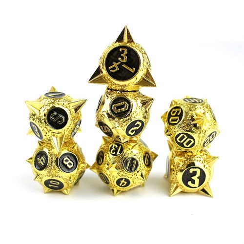 7-Piece Metal RPG Dice Set — Gold Hedgehog - photo 29517