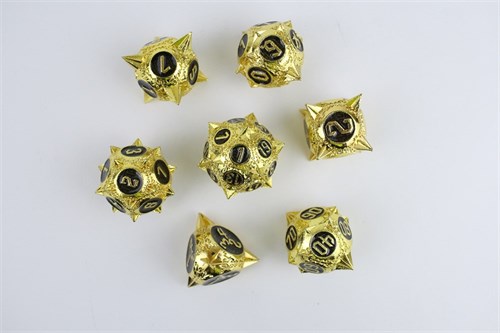 7-Piece Metal RPG Dice Set — Gold Hedgehog - photo 29518