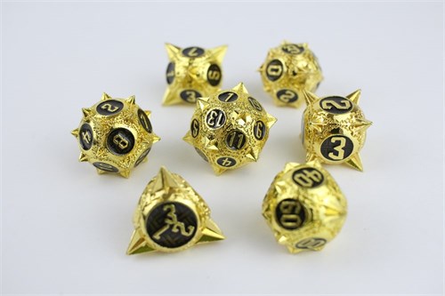 7-Piece Metal RPG Dice Set — Gold Hedgehog - photo 29519