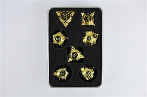 7-Piece Metal RPG Dice Set — Gold Hedgehog - photo 29520