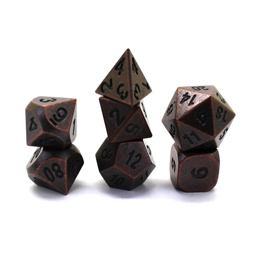 7-Piece Metal RPG Dice Set — Ancient Copper - photo 29523