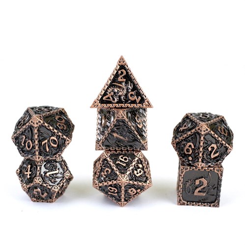 7-Piece Metal RPG Dice Set — Dragon Bronze - photo 29524
