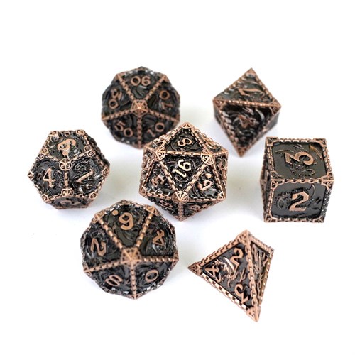 7-Piece Metal RPG Dice Set — Dragon Bronze - photo 29525