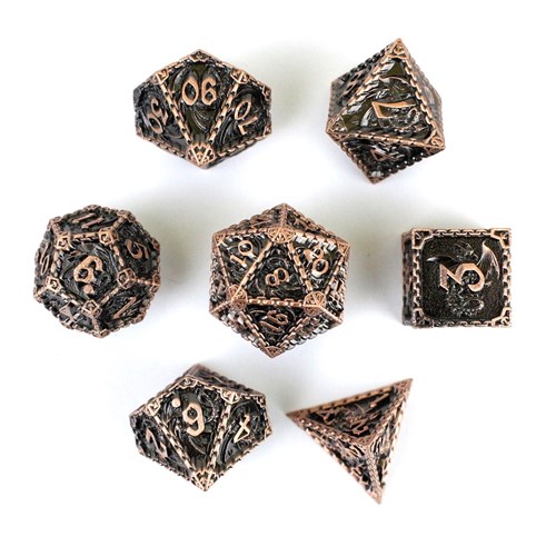 7-Piece Metal RPG Dice Set — Dragon Bronze - photo 29528