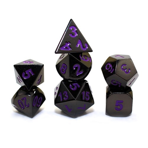7-Piece Metal RPG Dice Set — Matte Metallic Purple - photo 29529