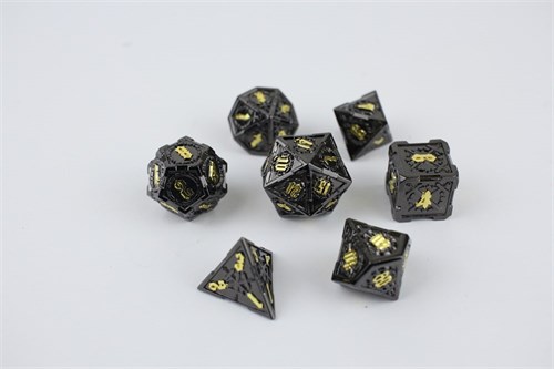 7-Piece Metal RPG Dice Set — Obsidian Knight - photo 29531