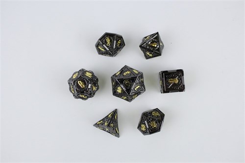 7-Piece Metal RPG Dice Set — Obsidian Knight - photo 29532