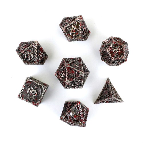7-Piece Metal RPG Dice Set — Dragon Steel - photo 29536