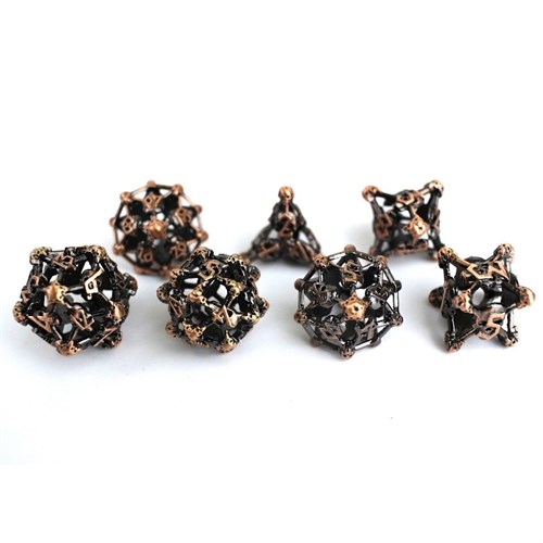 7-Piece Metal RPG Dice Set — Ancient Skull - photo 29540