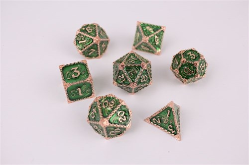 7-Piece Metal RPG Dice Set — Dragon Emerald - photo 29546