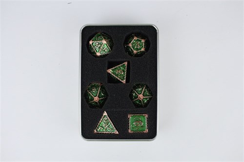 7-Piece Metal RPG Dice Set — Dragon Emerald - photo 29548