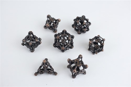 7-Piece Metal RPG Dice Set — Copper Skull - photo 29551