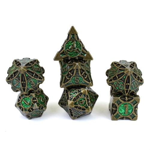 7-Piece Metal RPG Dice Set — Hidden Power - photo 29555