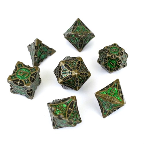 7-Piece Metal RPG Dice Set — Hidden Power - photo 29556