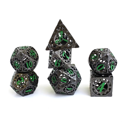 7-Piece Metal RPG Dice Set — Dark Mechanic - photo 29560