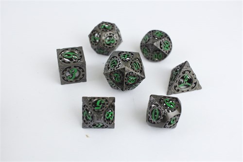 7-Piece Metal RPG Dice Set — Dark Mechanic - photo 29561